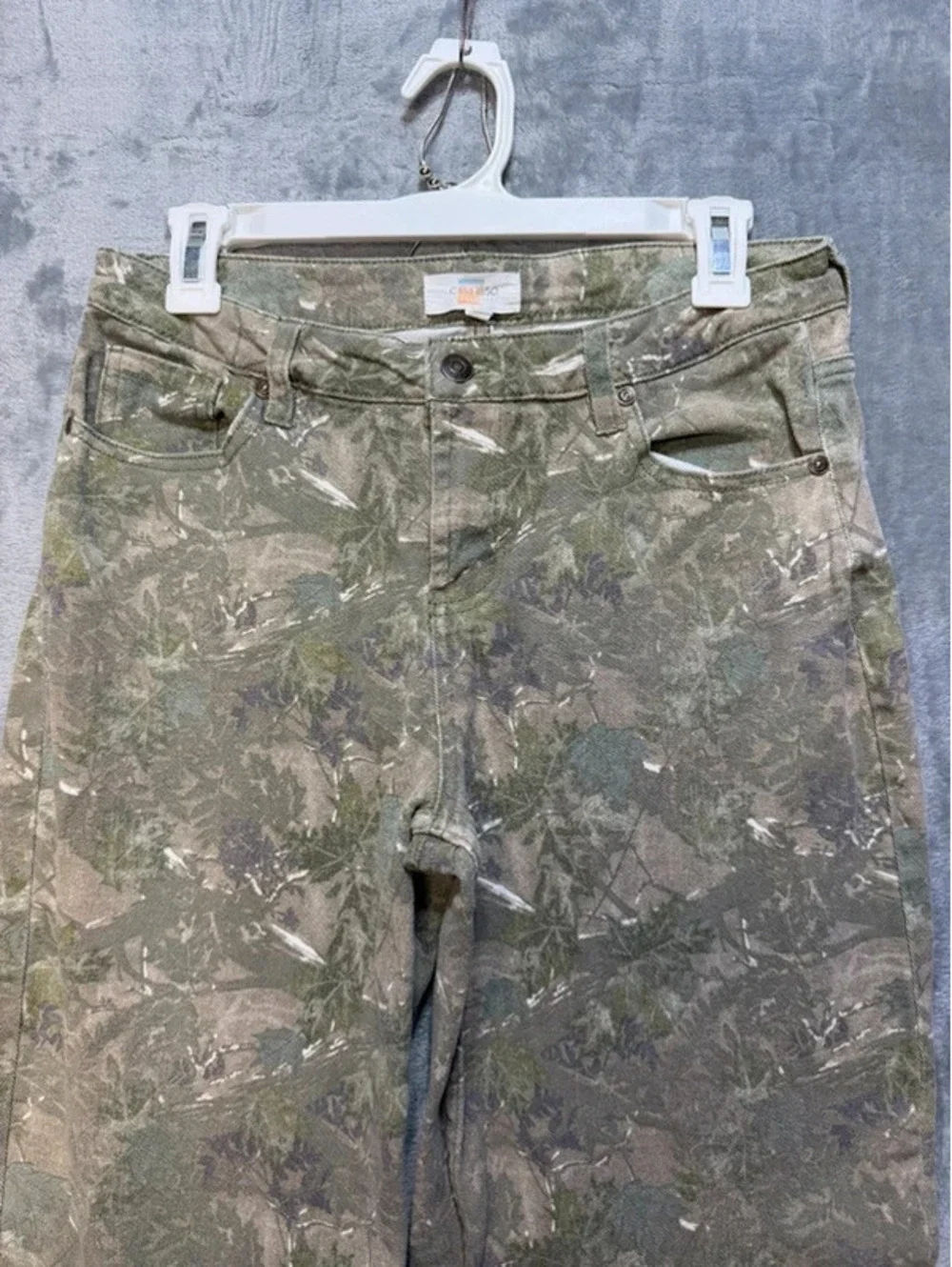 CALI 1850 Womens Camo Wide Leg Pants Camouflage Stretch Size 7
